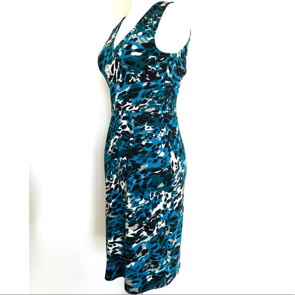 Ann Taylor Turquoise Leopard Print Dress - Picture 2 of 8